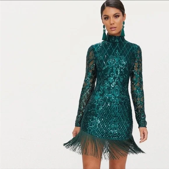 Missguided Dresses | Green Sequin Dress | Color: Green | Size: 6 | Nyahbrown955's Closet
